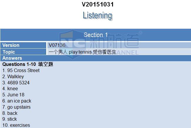 A類:2015年10月31日雅思機經回憶及真題解析